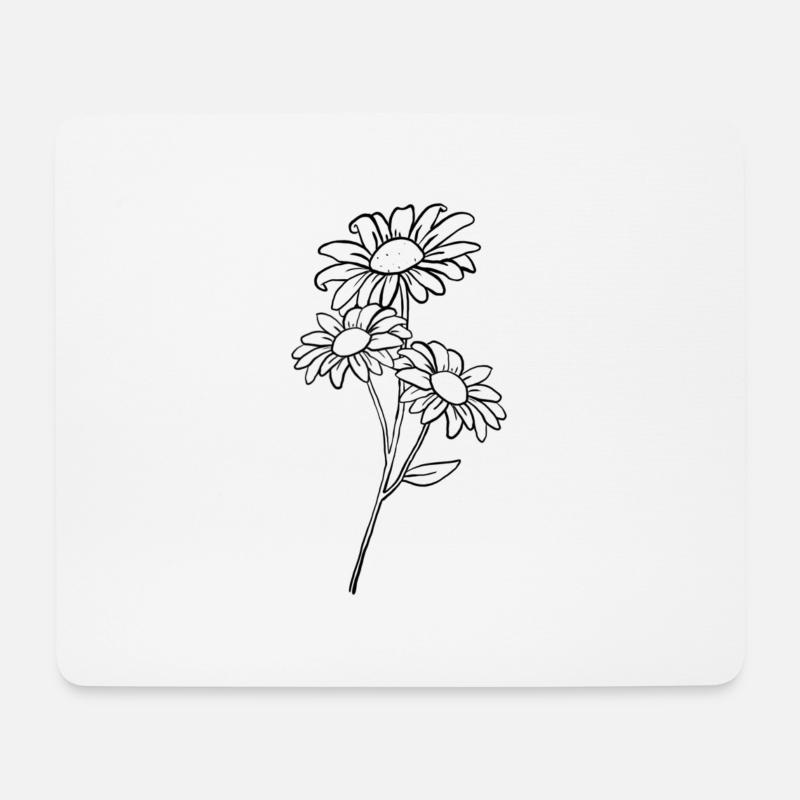 Gänseblümchen / Daisy - Mousepad (Querformat) - Weiß