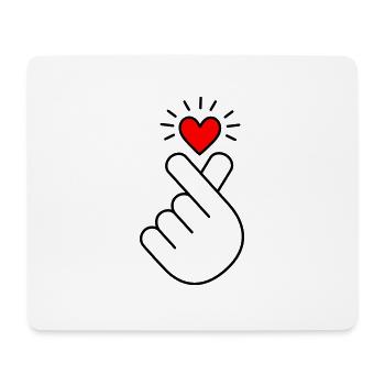 K-Pop Coeur, Corée, Coeur De Doigt, K-drama, Coréen - Tapis de souris (format paysage) - blanc - Devant