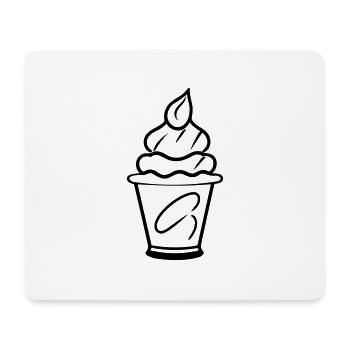 Eisbecher - Mousepad (Querformat) - Weiß - Vorne
