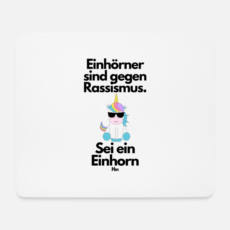Einhörner sind gegen Rassismus - Mousepad (Querformat) - Weiß