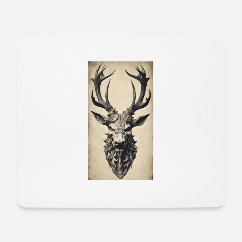 Vintage-Hirsch - Mousepad (Querformat) - Weiß