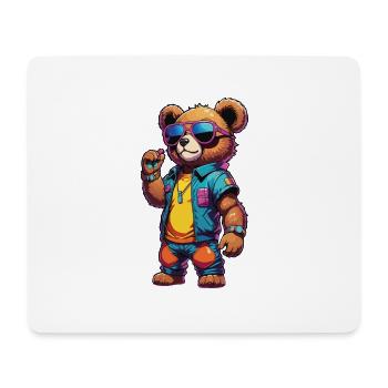 Retro Teddy - Mousepad (Querformat) - Weiß - Vorne