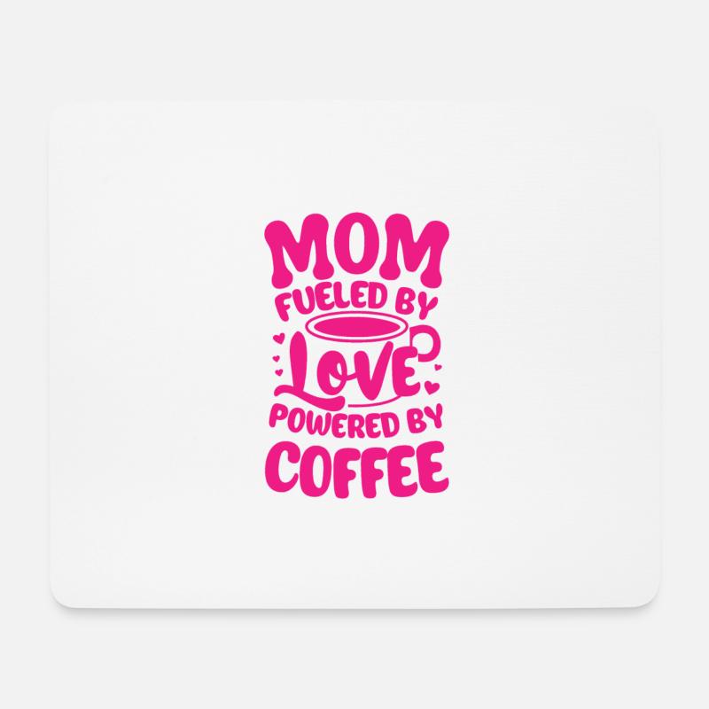 Mama angetrieben von Liebe angetrieben von Kaffee - Mousepad (Querformat) - Weiß