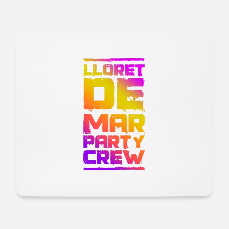Lloret De Mar Party Crew Bunt - Mousepad (Querformat) - Weiß