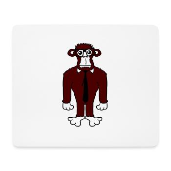 Clever Nerd Gorilla Lunettes à monture de corne Geek Tie Fun - Tapis de souris (format paysage) - blanc - Devant