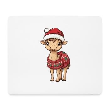 Bande dessinée de Noël à dos de chameau - Tapis de souris (format paysage) - blanc - Devant