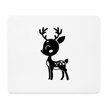 Cerf - Tapis de souris (format paysage) - blanc - Devant