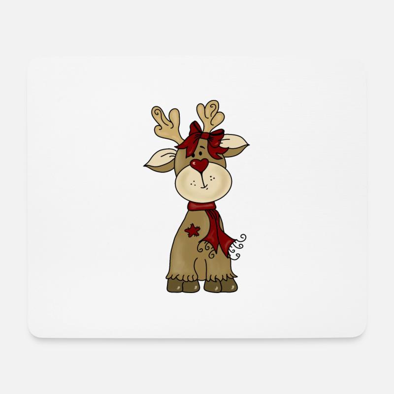Rentier - Mousepad (Querformat) - Weiß