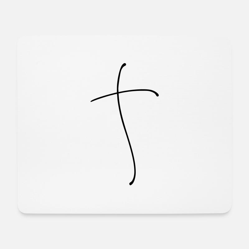 Schlichte Kreuz Linie - Mousepad (Querformat) - Weiß