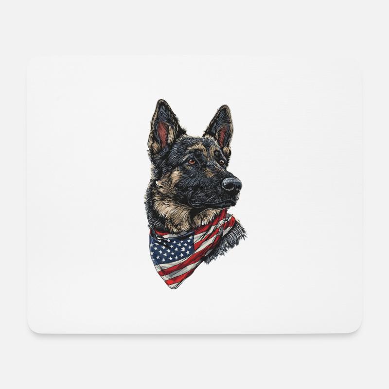 Deutscher Schäferhund - Mousepad (Querformat) - Weiß