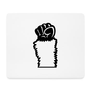 Lama Faust hochstrecken Haarig Affe Rebellion Hand - Mousepad (Querformat) - Weiß - Vorne