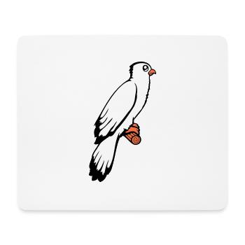 Vogel sitzt süß Käfig Ast Haustier lieber Papagei - Mousepad (Querformat) - Weiß - Vorne
