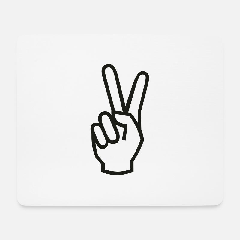 Victory / Peace - Mousepad (Querformat) - Weiß