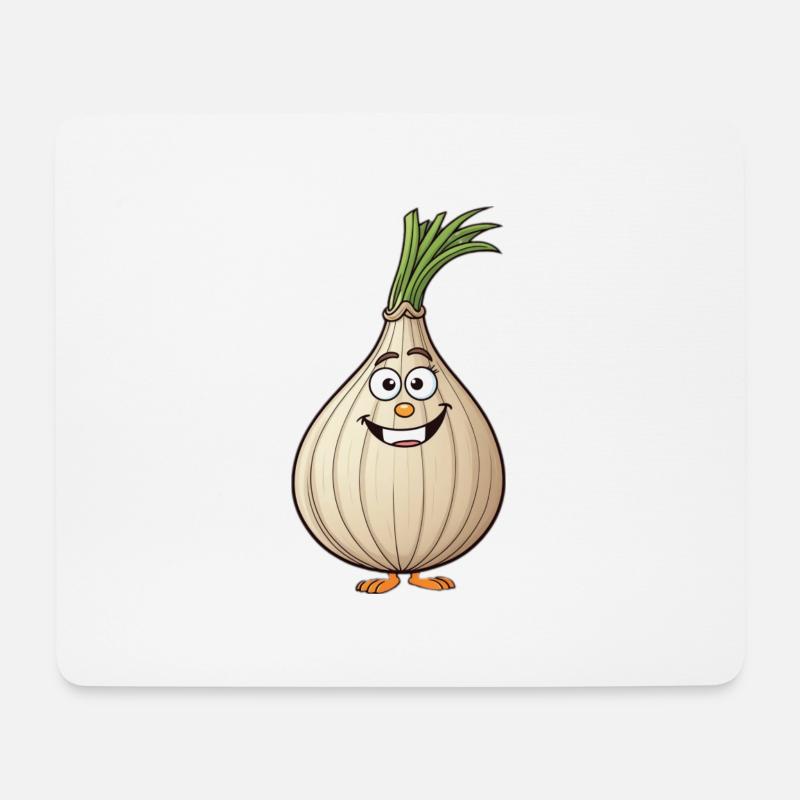 Happy Zwiebel - Mousepad (Querformat) - Weiß