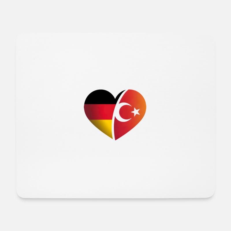 Türkei Deutschland Flaggen Geschenk - Mousepad (Querformat) - Weiß