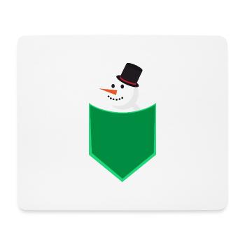 Snowman in Pocket Cute Winter Holiday Design - Mousepad (Querformat) - Weiß - Vorne