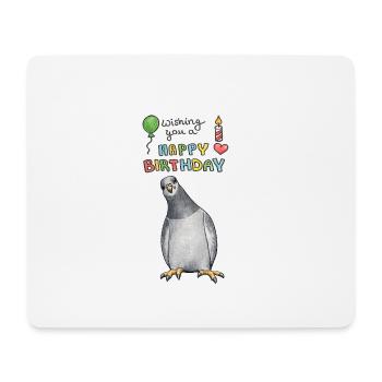 Joyeuse anniversaire des pigeons - Tapis de souris (format paysage) - blanc - Devant