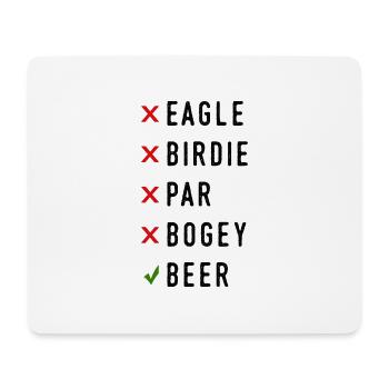 Chemise de golf drôle Eagle Birdie Par Bogey Beer - Tapis de souris (format paysage) - blanc - Devant