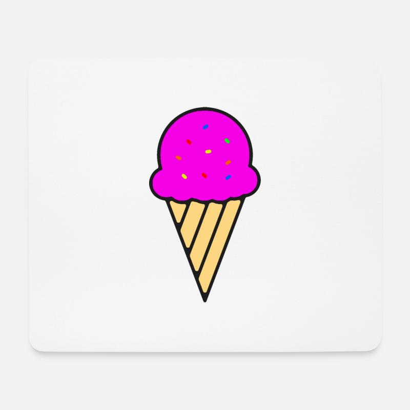 Erdbeereis - Mousepad (Querformat) - Weiß