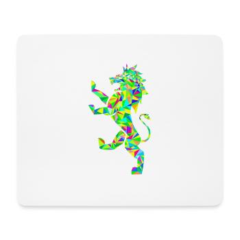 Polygone du Lion coloré - Tapis de souris (format paysage) - blanc - Devant