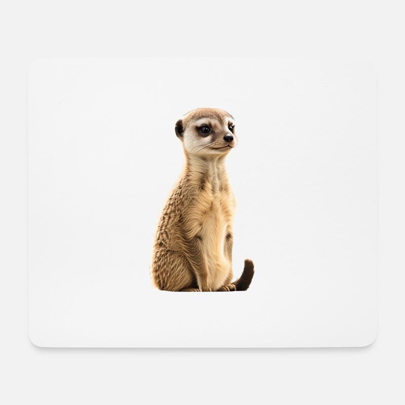 Suricates - Tapis de souris (format paysage) - blanc