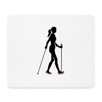 Nordic Walking Woman Icon - Mouse Pad (horizontal) - white - Front