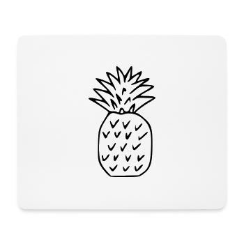 Pineapple Emoji Fruit Sticker Sketch black - Mouse Pad (horizontal) - white - Front