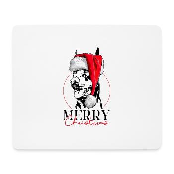Santa Dobermann Merry Christmas Hunde Wilsigns - Mousepad (Querformat) - Weiß - Vorne