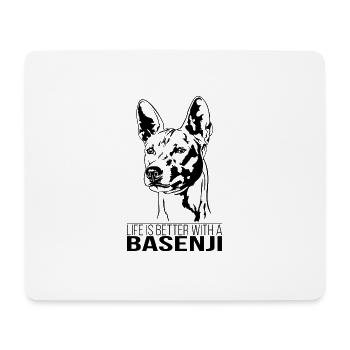 Basenji life is better Hundespruch Hunde Wilsigns - Mousepad (Querformat) - Weiß - Vorne