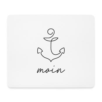 Moin Anker Motiv - Mousepad (Querformat) - Weiß - Vorne