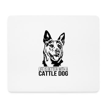 La vie de chien de bétail est meilleure Hunde Hund Wilsigns - Tapis de souris (format paysage) - blanc - Devant