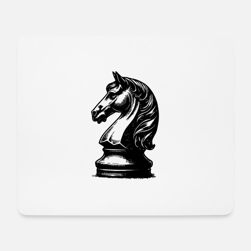 Schachspiel Schachfigur Pferd Springer - Mousepad (Querformat) - Weiß