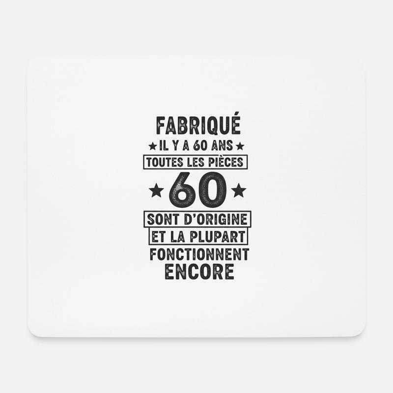 Hergestellt vor 60 Jahren Geburtstag Humor Geschenk - Mousepad (Querformat) - Weiß