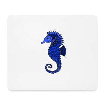 Hippocampe bleu - Tapis de souris (format paysage) - blanc - Devant