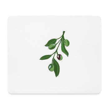 Olive Branch Botany Illustration - Mouse Pad (horizontal) - white - Front