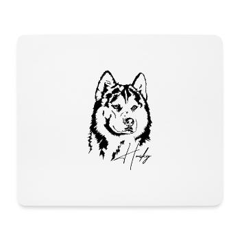 Siberian Husky Portrait Hunde Hund Wilsigns - Mousepad (Querformat) - Weiß - Vorne