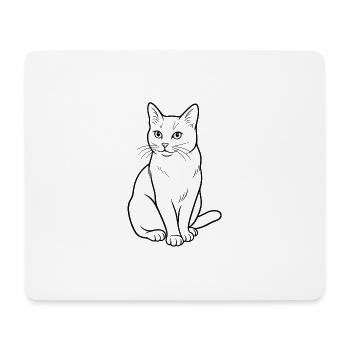 A T shirt design features a minimalist black an - Mousepad (Querformat) - Weiß - Vorne