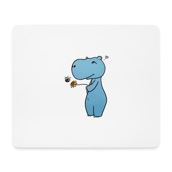 Hippopotamus Flower - Mouse Pad (horizontal) - white - Front