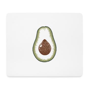 Avocado Botanische Linolschnitt Illustration - Mousepad (Querformat) - Weiß - Vorne