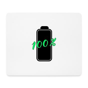 Batterie hat 100% volle Energie - Mousepad (Querformat) - Weiß - Vorne