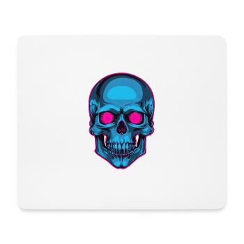 Neon Totenkopf mit Pink Augen - Mousepad (Querformat) - Weiß - Vorne