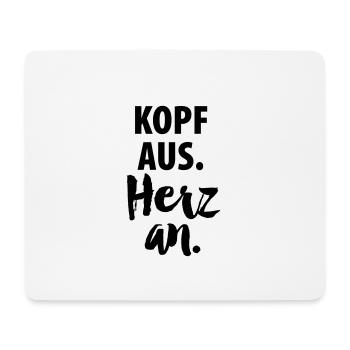 KopfAusHerzAn - Mousepad (Querformat) - Weiß - Vorne