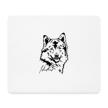 Islandhund Portrait Hunde Hund Wilsigns - Mousepad (Querformat) - Weiß - Vorne