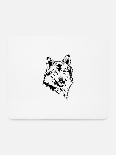 Islandhund Portrait Hunde Hund Wilsigns - Mousepad (Querformat) - Weiß