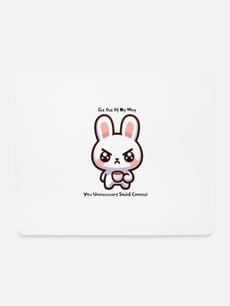 Geh mir aus dem Weg, grummiges Kaninchen - Mousepad (Querformat) - Weiß