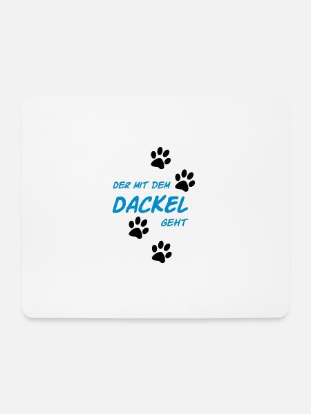 Der mit dem Dackel geht - Mousepad (Querformat) - Weiß