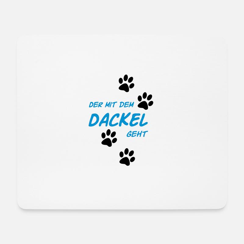 Der mit dem Dackel geht - Mousepad (Querformat) - Weiß