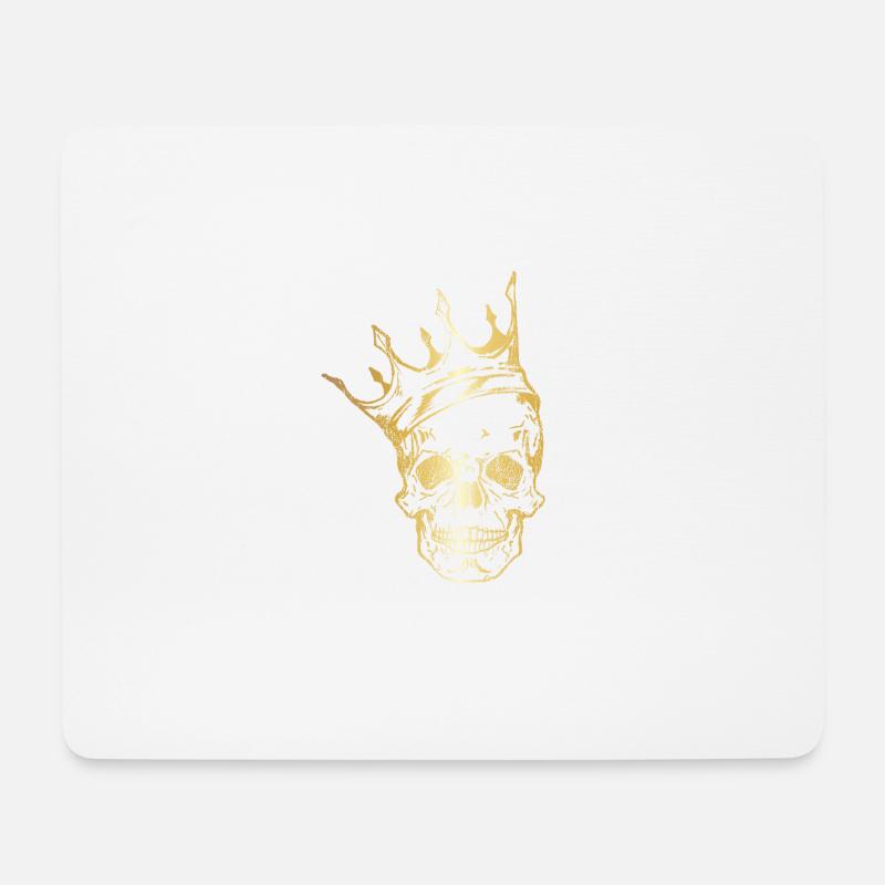 Totenkopf Krone ◊ Gold König ◊ Skull King Geschenk - Mousepad (Querformat) - Weiß