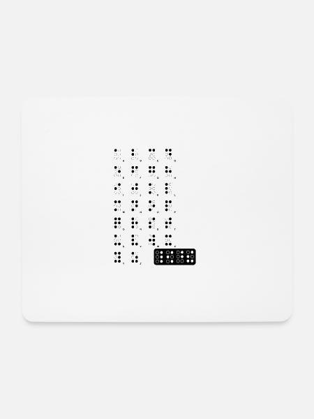 Braille blak - Mousepad (Querformat) - Weiß