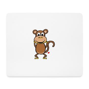 I love Monkey - white inscription - Mouse Pad (horizontal) - white - Front